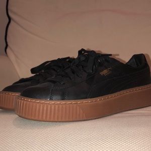 Puma black leather sneakers